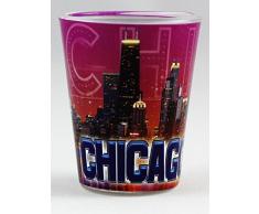 Chicago Illinois violett Collage Shot Glas CTM