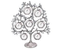 QTMY Stammbaum aus Metall mit 7 hängenden Apfel-Bilderrahmen Collage Schreibtisch Ornamente