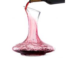 Bella Vino Wein Dekanter und Luftsprudler mit breitem Boden für Vivid Belüften, eleganter Kristall-Karaffe, Wein Zubehör, Wein Geschenke