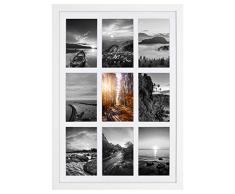 Golden State Art 8 x 20 13,7 x 15,7 Weiß Foto Collage Bilderrahmen, Holz, für (3) 4 x 6 (7) 4 x 6 mit Weiße Matte & Echtglas 13.6x19.7 13.6x19.7 Whit, for (9) 4x6