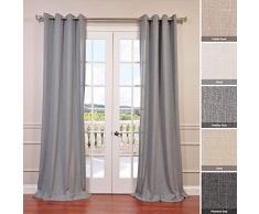 HPD FLCH-YL79720-108-GR Vorhang, Leinen, mit Ösen, halbtransparent, 127 x 274 cm, Grau