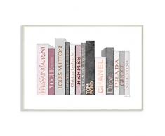 Stupell Industries Fashioner Bücherregal, Aquarell, Design von Künstlerin Amanda Greenwood Wandkunst, 10 x 15, Holzschild