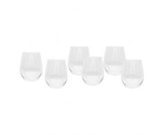 First Design Global wgs201217bbs 6 Stück Weingläser ohne Stiel klar Weinglas-Set, Kunststoff, weiß