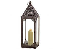 Der French Country Style Hurricane Kerze Laterne, Sekuritglas, detaillierte Schlösser Dach, Knopf, Top, Schlaufe Kleiderbügel, stabile, rustikal Eisen, über 2 1/2 ft Hoch, durch ganze Haus Welten