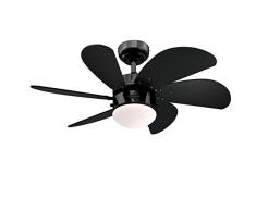 Westinghouse Lighting Turbo Swirl, Deckenventilator Metal, Einzelleuchte mit Opalmilchglas, Ausführung in Gun Metall mit Flügeln in Schwarz, 76 x 76 x 38 cm