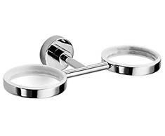 WS Bath Collections Baketo Wall Mounted Double Tumbler Holder, Polished Chrome