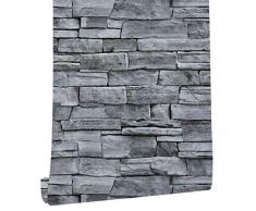practicalWs Tapete im Used-Look, zum Abziehen und Aufkleben, Holz 17.71 Wide x 393.7 Long Vintage Stone Brick
