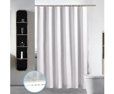 S · lattye Badezimmer Dusche Vorhang Liner Waterproof Stoff Schimmelfest waschbar Polyester (Hotel Qualität Umweltfreundlich Sheer Damast Streifen) mit Heavy Duty weiß Kunststoff Haken 54 x 78 Gray Waffle