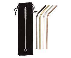 Premier Housewares 1405399 wiederverwendbare Strohhalme, Rostfreier Stahl