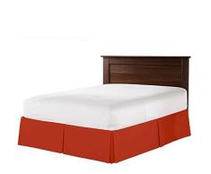 Greatest ein s Real Schwerer Stoff Split Ecke Bett Rock/Staub Rüsche/Querbehang Queen Size Solid schwarz 38,1 cm Zoll Drop Ägyptische Baumwolle Qualität Falten & farbbeständige Bett Rock., baumwolle, Orange, King Bed-Skirt 15 Drop/Fall