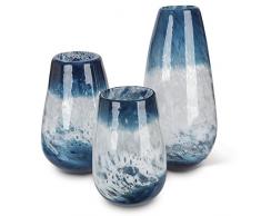 Lone Elm blau Art Glass Vase (Set von 3), 17,3 x 17,3 x 37,1 cm
