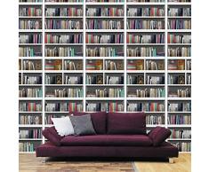 Walplus 12 Packs-Library Bücherregal Wandaufkleber, Vinyl Mehrfarbig, 90 X 60 X 4 CM