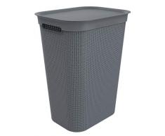 Sundis Brisen Wäschekorb 50 l mit Deckel, Kunststoff (PP), Anthrazit