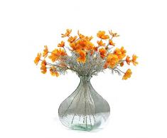 Artfen Künstliche Kalliopsis-Blumen, Kunstseide, Tisch, Küche, Haus, Garten, Party, Hochzeit, Dekoration, ca. 61 cm hoch, 6 Stück Autumn Orange
