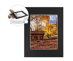 Golden State Art, 10 Stück schwarz 11 x 14 pre-adhesive Foto Matte Einsteckalbum für 8 x 10 Bild mit Rückwand vormontiert, inkl. 10 transparente Säcke