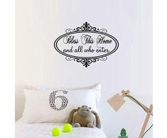Bless This Home and All Who Enter Wandtattoo Vinyl Kunst Zitate Home Hintergrund Wand Aufkleber Decor
