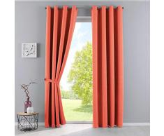 Gardinenbox Vorhänge Blickdicht »Newyork« Coralle HxB 225x140 cm 2er-Pack Thermo-Gardinen Verdunkelungsvorhang Blackout Ösen schalldämmend ÖKOTEX UV-Schutz Raffhalter, 201920600-2