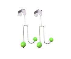Smartsaver 2 Sets Türhaken für Mäntel, Hüte, Bademäntel, Handtücher, 2 Haken, Chrom