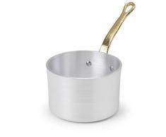 Agnelli Pentole Linie 1932 A Servieren Schmortopf hoch aus Aluminium, Dicke 3 mm, mit Griff aus Messing, Silber