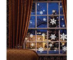 Moon Boat 108 Stück weiße Schneeflocken Fensteraufkleber, Weihnachtsdekoration, Ornamente, Partyzubehör, 4 Bögen