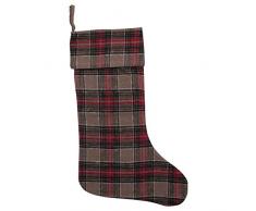 Creative Co-op Weihnachtsstrumpf, gebürstete Baumwolle, kariert, Mehrfarbig