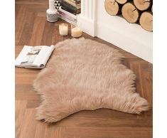 MIULEE Super weicher Flauschiger Teppich Kunstfell-Teppich Dekorativer Plüsch Zottelteppich für Nachttisch, Sofa, Boden, Kinderzimmer 2 x 3 ft Sheepskin Khaki