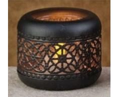 Biedermann & Sons Metal with Glass Teelichthalter, Flechtarbeiten, 3-Inches Tall