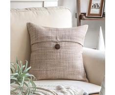 Phantoscope Beige Knopfleiste Kissenbezug Kissenbezug 50 * 50cm