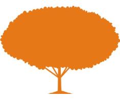 INDIGOS 4051095045786 Wandtattoo w370 Baum Bäume Wandauskleber in 3 Größen, 120 x 88 cm, orange