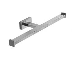 INDA Lea Toilettenpapierhalter, Messing, 8 x 31 x 3 cm, Weiß