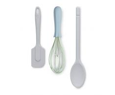 Zeal JSET28G Kochlöffel aus Silikon, antihaftbeschichtet French Grey/Duck Egg Blue