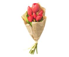 Honey and Me Künstliche rote Tulpen, in Zeitungsbündel, 38,1 cm, Blumenstrauß, Dekoration, 3 Stück