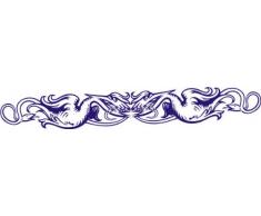 INDIGOS 4051095025931 Wandtattoo w254 Ranken, Vögel 120 x 16 cm, blau