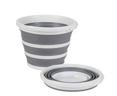 Pop & Load Wäschekorb, zusammenklappbar, sehr dünn Mop Bucket w/Handle grau