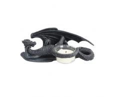 PTC 17,8 cm Dragon und Teelichthalter, Um Gunmetal Farbe