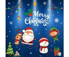 RICHEN Richchen Weihnachtsdekoration, Fensteraufkleber, Schneemann, Schneeflocke, Weihnachtsmann, Rentier und viele andere Ornamente Partyzubehör, statische Aufkleber für Glasfenster Style A