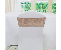 TRLYC Spandex Stuhl Pailletten Schärpen für Hochzeit Party Bankett Custom jeder Größe und Farbe 6x17 Rose Gold