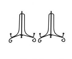 Artliving (2 Pack Eisen Display Ständer, Schwarz Eisen Staffelei Teller Display Foto Halter Ständer, Zeigt Bild Rahmen, Kochbücher, Deko Teller, Tablets und Kunst 4 inch Schwarz
