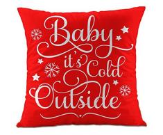 Weihnachten Kissen, mooncute Weihnachtsgeschenk 2018 Happy New Year Merry Christmas Buchstaben Leinen Kissenbezug Stoff Kissenbezug Dekokissen für Couch Sofa Kissenbezüge 45,7 x 45,7 cm – Muster 16 45CMx45CM Muster 12