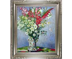 overstockArt Blumenstrauß von gadiolas dasies und für die Lilies Monet mit Florentine Bilderrahmen mit Champagner-Farbe Champagner.