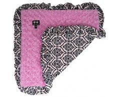 BESSIE AND BARNIE Baumwolle Candy / Versailles Pink (Rüschen) Ultra Plüsch Kunstfell Haustier Hund Katze Welpen super weich Wendedecke (mehrere Größen), XL - 56 x 56