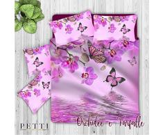 PETTI Artigiani Italiani Bettbezüge, Orchideen und Schmetterlinge, 155x200