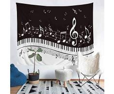 Homefit Wandteppich mit Musiknoten-Motiv, Wandbehang, Sandstrand, Picknick, Decke, Camping, Zelt, Wandteppich 60x51 inch Yf11