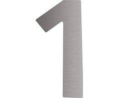 Hausnummer Ziffer 1 | Edelstahl V2A geschliffen | Niro | Höhe: 12 cm | 1 Stück