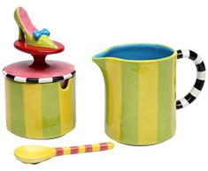 StealStreet ss-cg-62660 11,1 cm Streifen Bemalt Ferse Zucker und Sahne Set mit Löffel