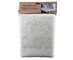 Shinoda Design Center 137,2 cm Elfenbeinfarben quadratischen Tisch Floraler Spitze Overlay