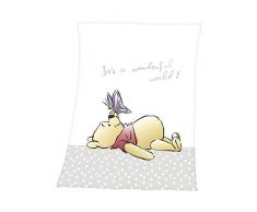 Herding WINNIE PUUH Babydecke, 75 x 100 cm, Microfaserflausch, Weiß