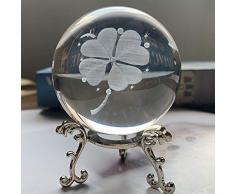 HDCRYSTALGIFTS Kristallkugel mit versilbertem Blumenständer, 60 mm Style*9