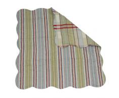 Better & Best 1351443 – Kissen für Bett, Stoff mit Karomuster und Rückseite mit Streifen, 50 x 50 cm, Mehrfarbig