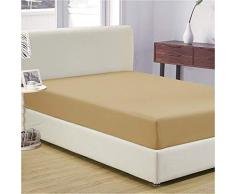 Spannbetttuch aus 100 % Baumwolle, Fadenzahl 400, langstapelbar, 1 Spannbetttuch, weiß, solide, weiche, atmungsaktive Satin-Gewebe, elastisch rund um die Matratze Modern California King Taupe Solid